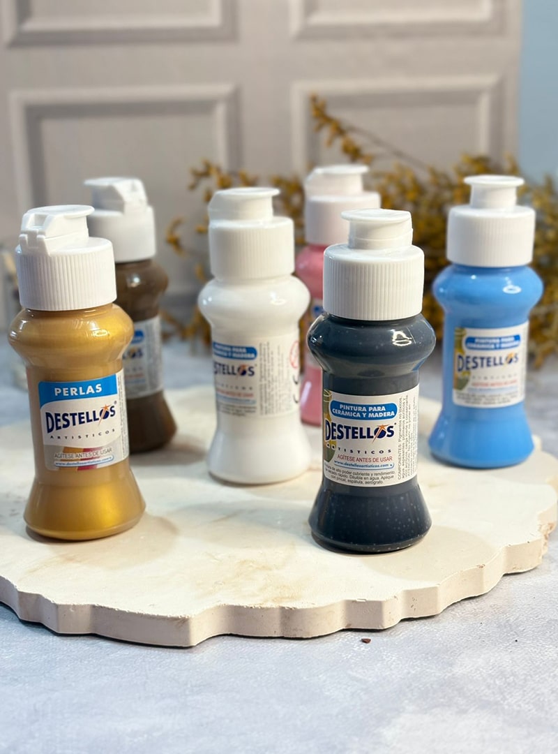 pintura acrilica dorada para velas